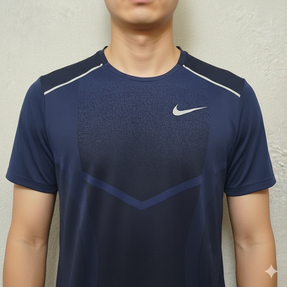Nike Men's Navy Blue Sports Shirt
